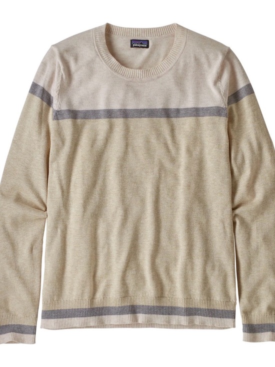 Patagonia Sweaters - Patagonia Women’s Andri Beige Crewneck Sweater with Gray Stripes